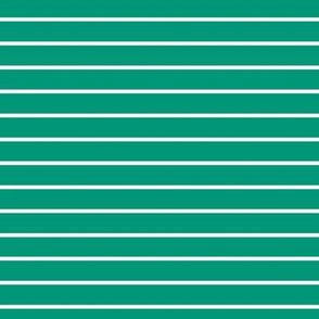 Emerald Pin Stripe Pattern Horizontal in White