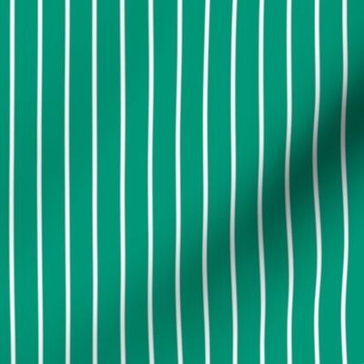 Emerald Pin Stripe Pattern Vertical in White