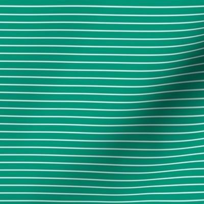 Small Emerald Pin Stripe Pattern Horizontal in White