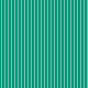 Small Emerald Pin Stripe Pattern Vertical in White