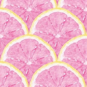 Watercolor Pink Grapefruit Slice Pattern