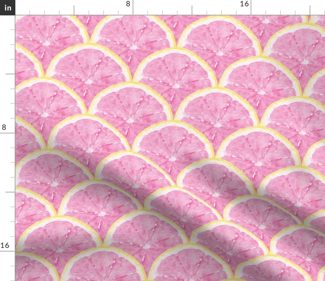 Watercolor Pink Grapefruit Slice Pattern