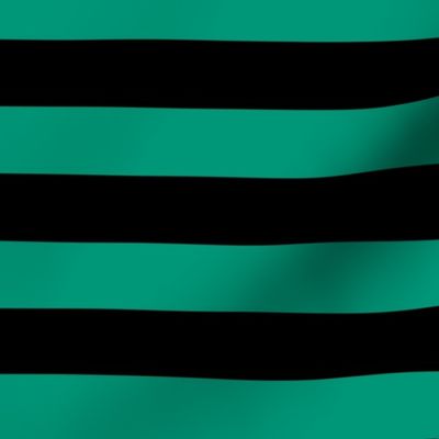 Large Emerald Awning Stripe Pattern Horizontal in Black