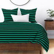 Large Emerald Awning Stripe Pattern Horizontal in Black