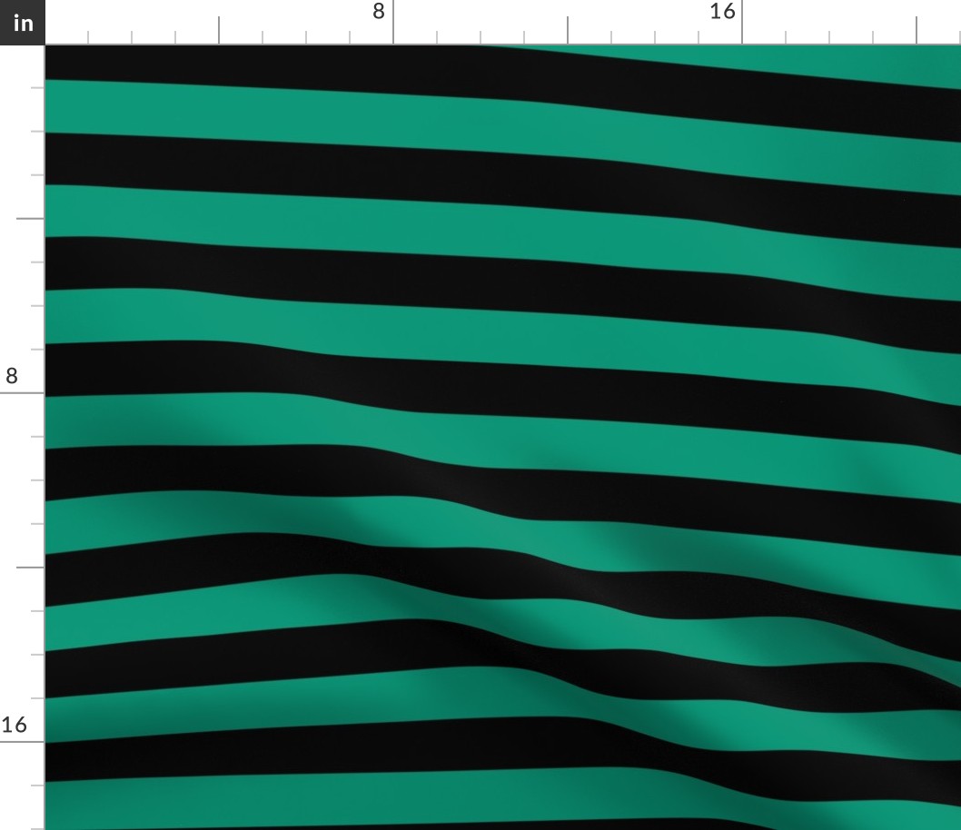 Large Emerald Awning Stripe Pattern Horizontal in Black