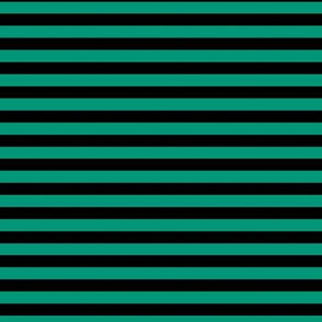 Emerald Bengal Stripe Pattern Horizontal in Black