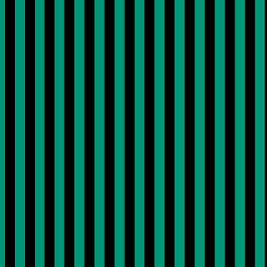 Emerald Bengal Stripe Pattern Vertical in Black