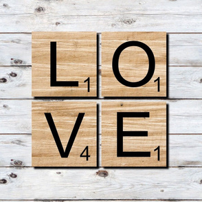 Love Scrabble Letters - 18 inch square