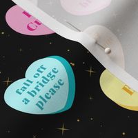 Schitt's Creek Candy Hearts - medium on black