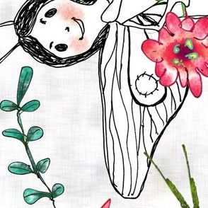 Hand drawn florals with fairy princesses