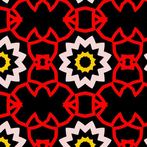 Three shafts of mandala seamless pattern