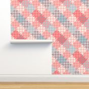 Houndstooth Buffalo checks in yummy peach 