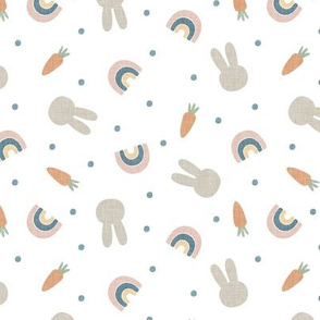 bunnies, rainbows, and carrots - neutrals with polka dots - spring and easter - LAD21