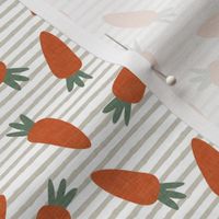 carrots - spring easter - beige stripes - LAD21