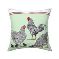 Dominiques on green fat quarter pillow