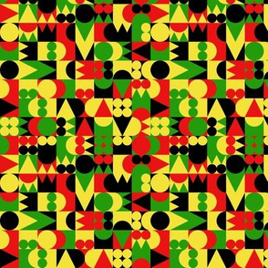 geometric red yellow green black small