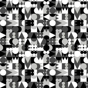 geometric black gray white small