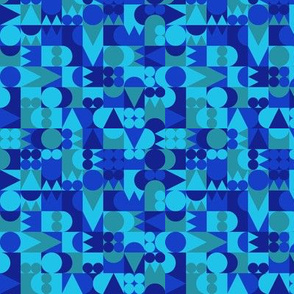 geometric blue small