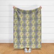 papercut starburst - grey & yellow