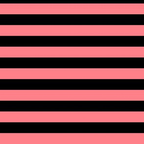 Shell Pink Awning Stripe Pattern Horizontal in Black