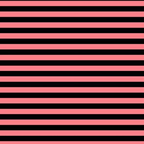 Shell Pink Bengal Stripe Pattern Horizontal in Black