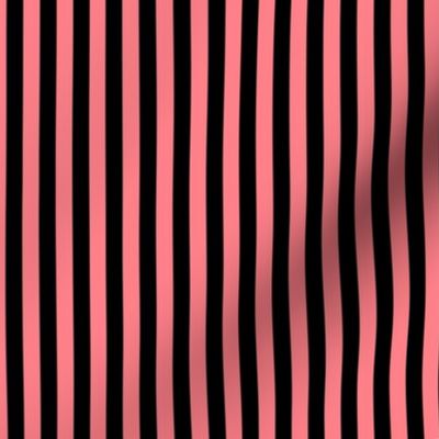 Shell Pink Bengal Stripe Pattern Vertical in Black