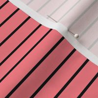 Shell Pink Pin Stripe Pattern Horizontal in Black