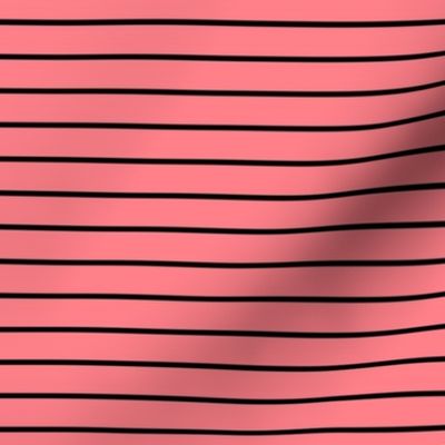Shell Pink Pin Stripe Pattern Horizontal in Black