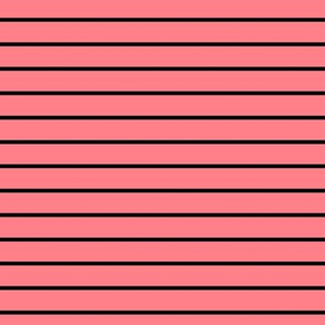 Shell Pink Pin Stripe Pattern Horizontal in Black