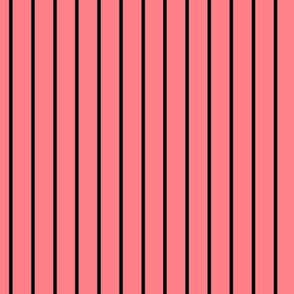 Shell Pink Pin Stripe Pattern Vertical in Black