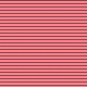 Small Shell Pink Pin Stripe Pattern Horizontal in Black