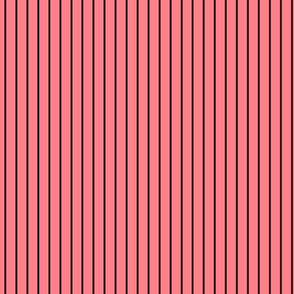 Small Shell Pink Pin Stripe Pattern Vertical in Black