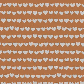 Rows of hearts minimalist boho valentine's Day love design caramel gray neutral