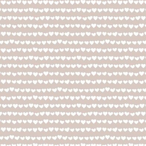 Rows of hearts minimalist boho valentine's Day love design sand beige white SMALL