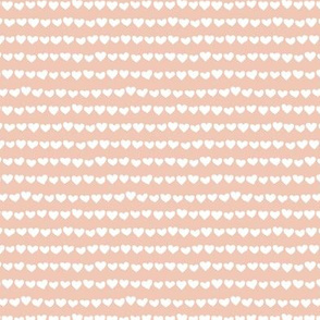 Rows of hearts minimalist boho valentine's Day love design blush pale nude peach white SMALL
