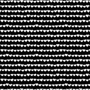 Rows of hearts minimalist boho valentine's Day love design monochrome black and white