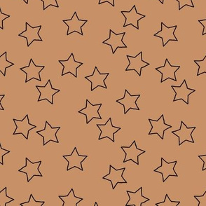 Little minimalist stars sparkles sky sweet dreams abstract boho nursery outline design cinnamon brown black