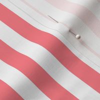 Shell Pink Awning Stripe Pattern Vertical in White