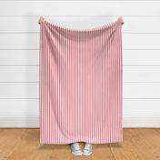 Shell Pink Awning Stripe Pattern Vertical in White