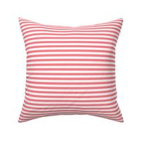 Shell Pink Bengal Stripe Pattern Horizontal in White