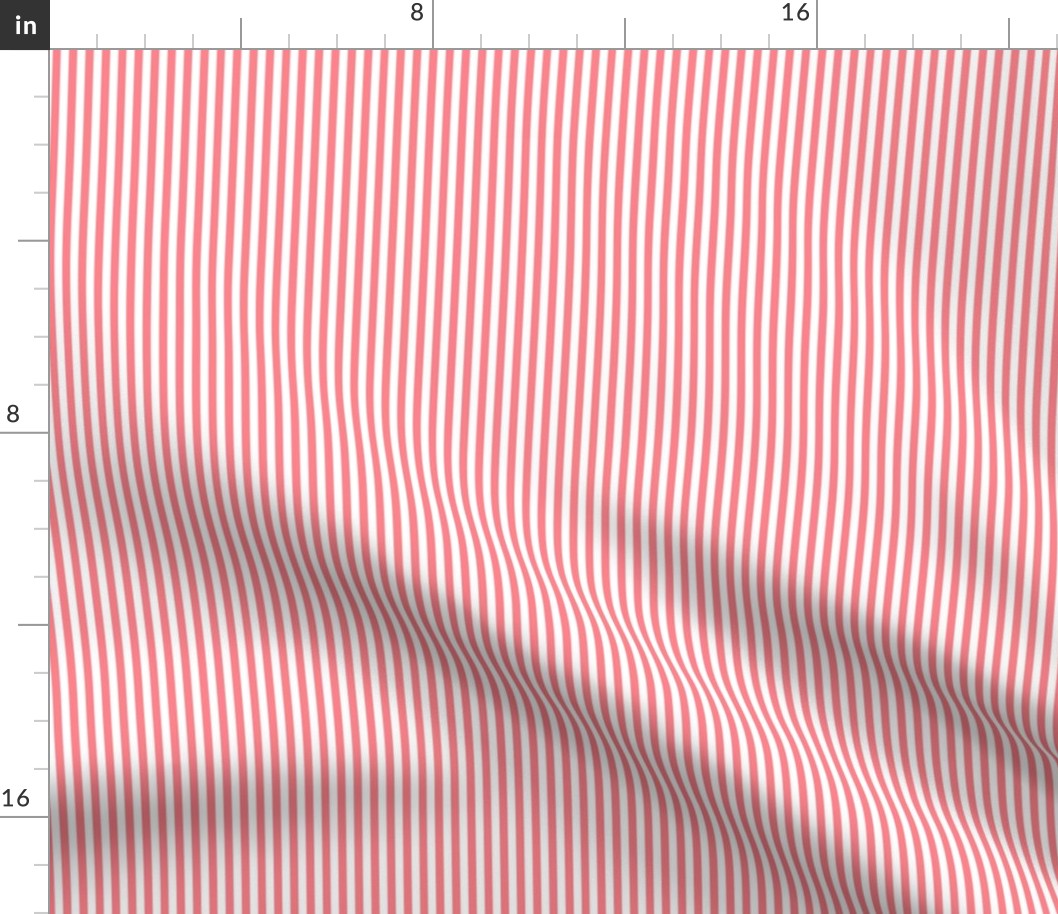 Small Shell Pink Bengal Stripe Pattern Vertical in White