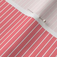 Small Shell Pink Pin Stripe Pattern Horizontal in White