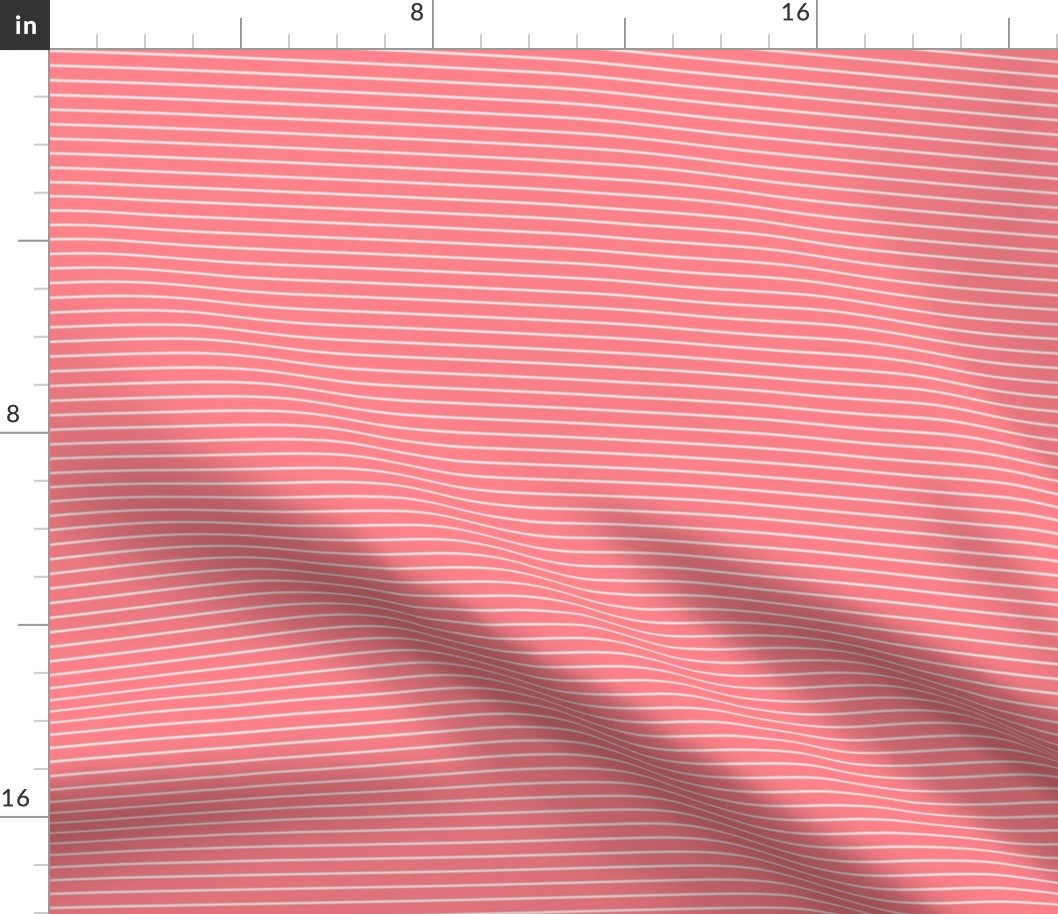 Small Shell Pink Pin Stripe Pattern Horizontal in White