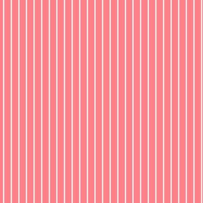 Small Shell Pink Pin Stripe Pattern Vertical in White