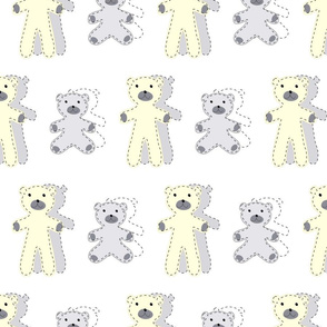 Teddy bear and shadow yellow gray 