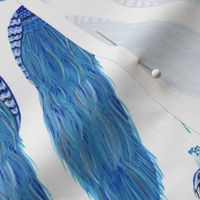 Peacock Pattern - Blue & Metallic