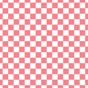 Checker Pattern - Shell Pink and White