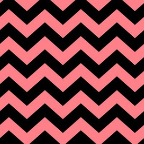 Chevron Pattern - Shell Pink and Black