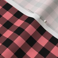 Gingham Pattern - Shell Pink and Black