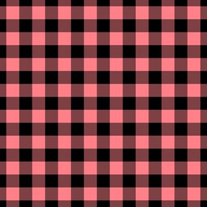 Gingham Pattern - Shell Pink and Black